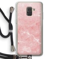 Roze marmer: Samsung Galaxy A8 (2018) Transparant Hoesje met koord