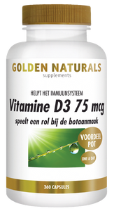 Golden Naturals Vitamine D3 75mcg Capsules