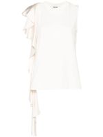 MSGM draped-detail cotton blouse - Tons neutres