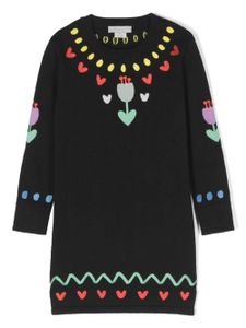 Stella McCartney Kids robe en maille intarsia - Noir