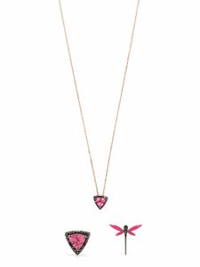 Anapsara parure collier-boucles d'oreilles Dragonfly en or rose 18ct