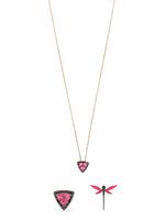 Anapsara parure collier-boucles d'oreilles Dragonfly en or rose 18ct - thumbnail