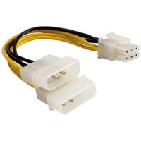 Delock Stroom Aansluitkabel 15 cm Zwart, Wit, Geel