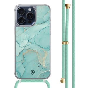 iPhone 15 Pro Max hoesje met mint koord - Touch of mint