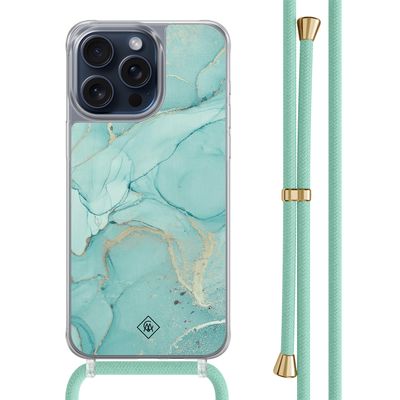 iPhone 15 Pro Max hoesje met mint koord - Touch of mint