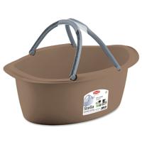 Wasmand/draagmand/teil met hengsel - kunststof - 25 Liter - cappuccino - 60 x 40 x 25 cm