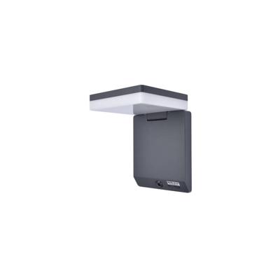 Lutec 6943101012 Solar-LED-Aussenl. m. BWM MOZE Wandlamp op zonne-energie met bewegingsmelder LED LED 8 W Zwart