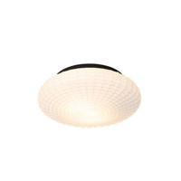 QAZQA Klassieke plafondlamp zwart met opaal glas 35 cm IP44 - Nohmi - thumbnail