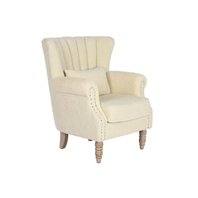 Leunstoel Home ESPRIT Wit Natuurlijk Rubberwood 73 X 65 X 87 cm