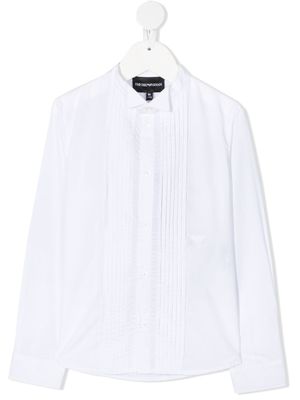 Emporio Armani Kids chemise à plastron plissé - Blanc