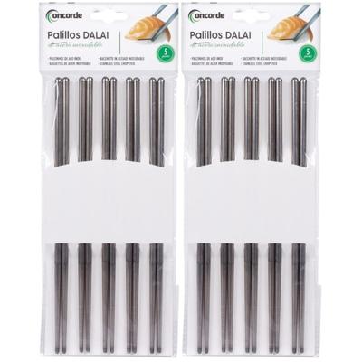 Concorde Luxe zilveren RVS eetstokjes - 20x stuks - Sushi eetstokjes