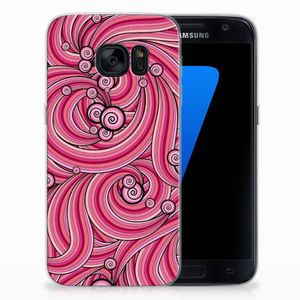 Samsung Galaxy S7 Hoesje maken Swirl Pink