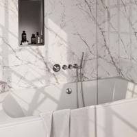 Brauer Brushed Edition Badkraan inbouw - douchegarnituur - 3 gladde knoppen - handdouche staaf 1 stand - PVD- geborsteld RVS 5-NG-046