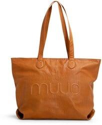 MUUD Laura-draagtas Whisky - Handgemaakt leren tas met afneembare portemonnee 34x50x16cm