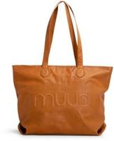 MUUD Laura-draagtas Whisky - Handgemaakt leren tas met afneembare portemonnee 34x50x16cm