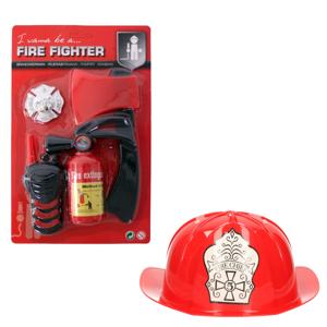 Brandweerman verkleed set - 5 delig - voor kinderen - helm - gereedschap