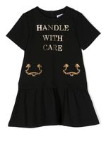 Moschino Kids robe à slogan imprimé - Noir