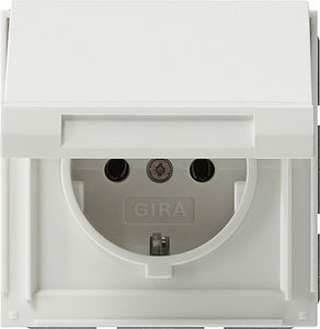 Gira TX 44 Wandcontactdoos met randaarde en klapdeksel wit