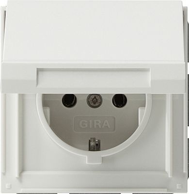 Gira TX 44 Wandcontactdoos met randaarde en klapdeksel wit