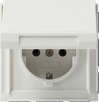 Gira TX 44 Wandcontactdoos met randaarde en klapdeksel wit