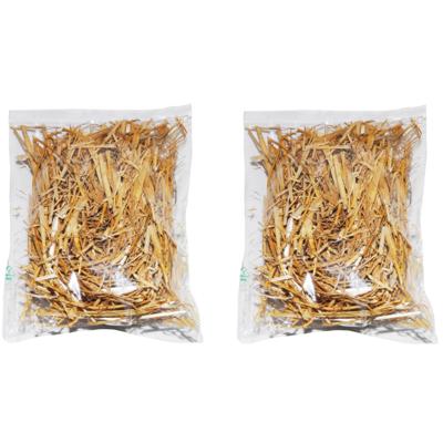 Decoratie stro - 12x zakjes - zakje 14 x 20 cm - grof - hobby materiaal - kerststal stro