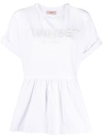 TWINSET t-shirt volanté à patch logo - Blanc