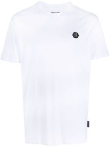 Philipp Plein t-shirt en coton à patch logo - Blanc