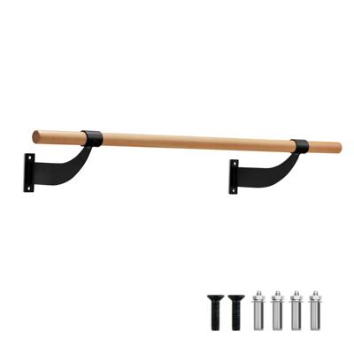 120 cm Lange Balletstang Wandmontage Dansstang van Hout 38 mm Diameter Zwart+Naturel