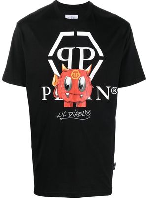 Philipp Plein t-shirt à logo Monster imprimé - Noir