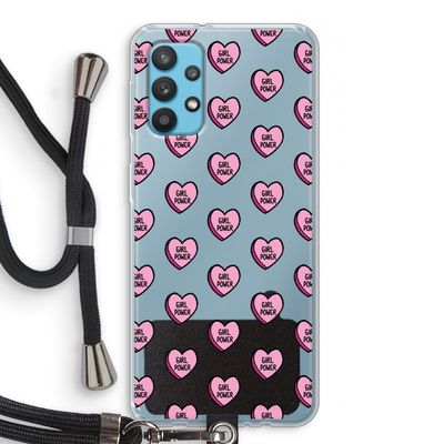 GIRL POWER: Samsung Galaxy A32 4G Transparant Hoesje met koord