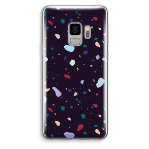 Dark Rounded Terrazzo: Samsung Galaxy S9 Transparant Hoesje