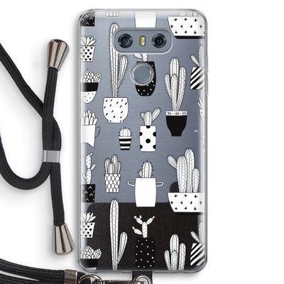 Cactusmotief: LG G6 Transparant Hoesje met koord