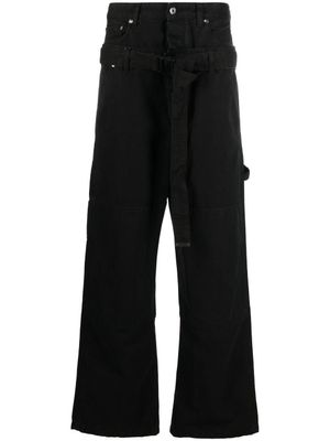 Off-White pantalon ample à design superposé - Noir