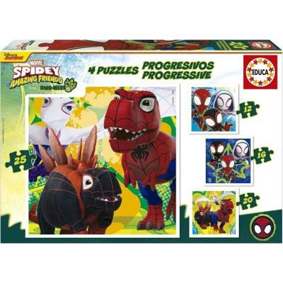 Progressieve puzzels - EDUCA - Dino Spidey - 12+16+20+25 stukjes