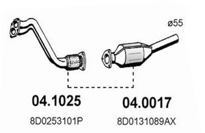 Katalysator ASSO, Inbouwplaats: Voor: , u.a. fÃ¼r Audi, VW