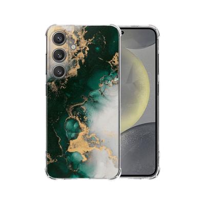 Samsung Galaxy S25 Plus Hoesje - Marmer Groen TPU Antishock