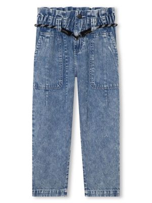Dkny Kids jean droit à taille ceinturée - Bleu
