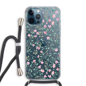 Sierlijke bloemen: iPhone 12 Pro Max Transparant Hoesje met koord