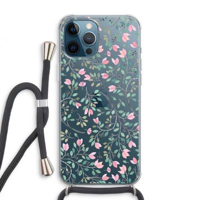 Sierlijke bloemen: iPhone 12 Pro Max Transparant Hoesje met koord