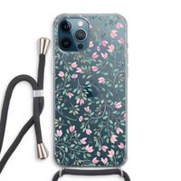 Sierlijke bloemen: iPhone 12 Pro Max Transparant Hoesje met koord