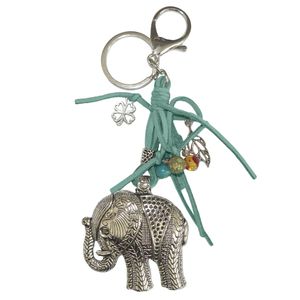 Tas/sleutelhanger De Olifant Turquoise