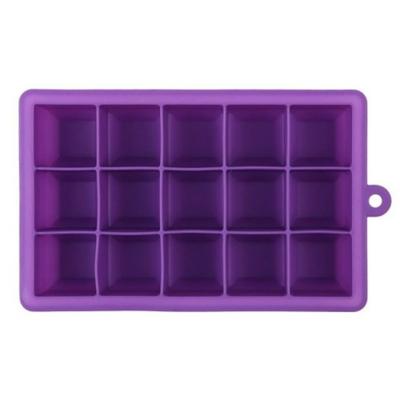 15 rasters DIY grote ijs kubus schimmel vierkante vorm siliconen ijs lade fruit ijs maker (paars)