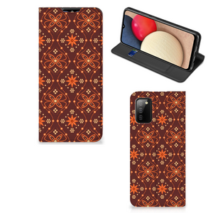 Samsung Galaxy M02s | A02s Hoesje met Magneet Batik Brown