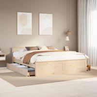 Bedframe zonder matras met hoofdbord grenenhout 200x200 cm