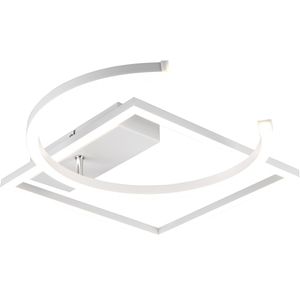 LED Plafondlamp - Plafondverlichting - Trion Pivacci - 23.5W - Natuurlijk Wit 4000K - Dimbaar - Vierkant - Mat Wit - Aluminium