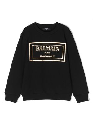 Balmain Kids pull à logo imprimé - Noir