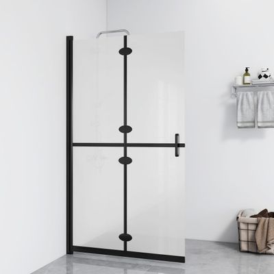 VidaXL Inloopdouchewand inklapbaar 80x190 cm esg-glas mat