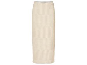 esmara Dames gehaakte midirok (M (40/42), Beige)