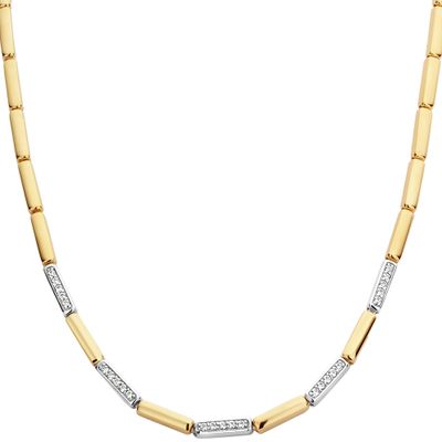 TI SENTO-Milano 3997ZY Ketting zilver-zirconia goud-en zilverkleurig-wit 42 cm
