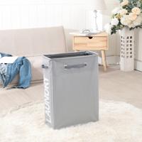 Koord stijl Wasserij belemmert PU onder Oxford doek vuile kleren opbergtas kleine opvouwbare wasmand (lichtgrijs)